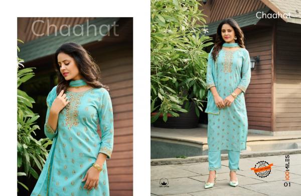 100 Miles Chaahat Exclusive Cotton  Kurti With Bottom Dupatta Collection